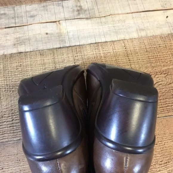 Clarks Brown Ruched Leather Ankle Zip Booties Womens 6 M Heeled Boots - Picture 12 of 12
